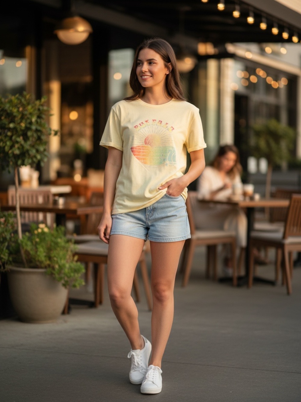 Buffalo David Bitton NWT vintage vibe graphic yellow shortsleeve T-shirt medium